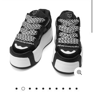 Black and White Platform Sneakers